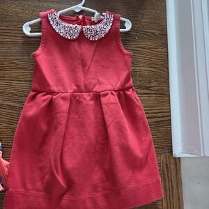 Janie and Jack Scarlet Dress with Beaded Collar